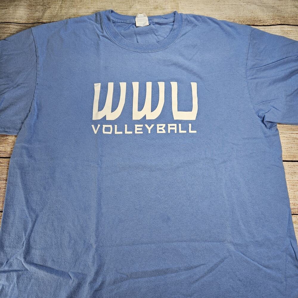 Western Washington University Volleyball Short Sleeve Shirt Blue White Men's XL